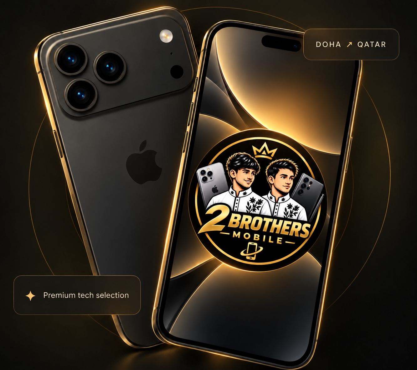Brothers Mobile black and gold smartphone concept advertisement