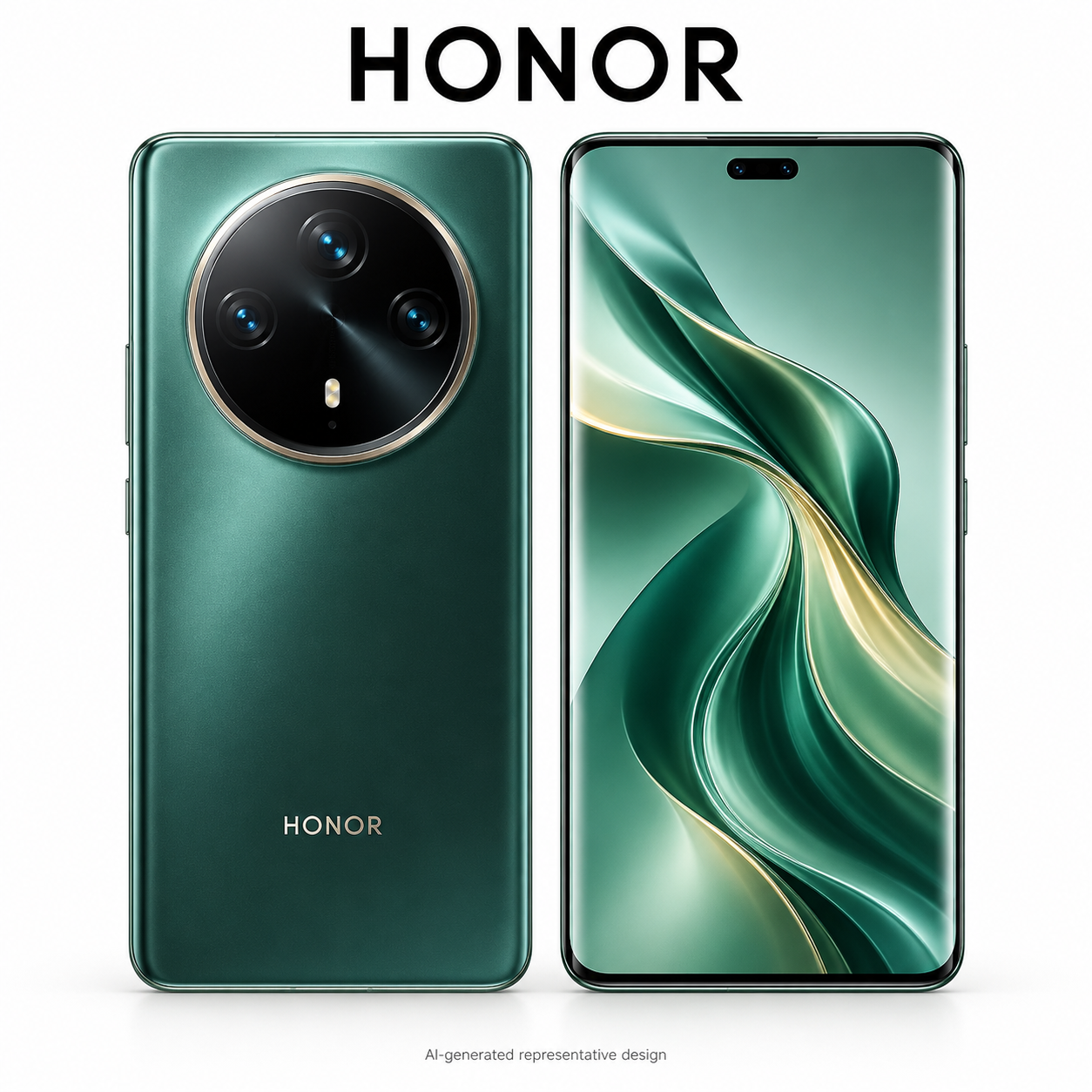 AI-generated HONOR representative smartphone illustration