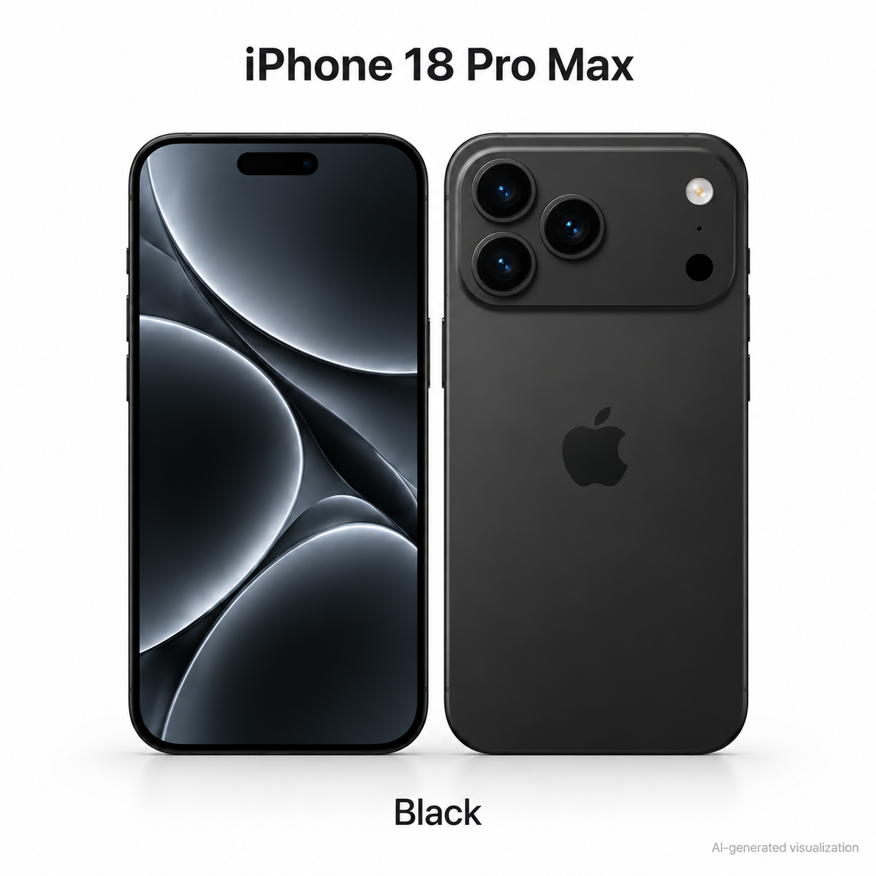 Black iPhone 18 Pro Max concept visual
