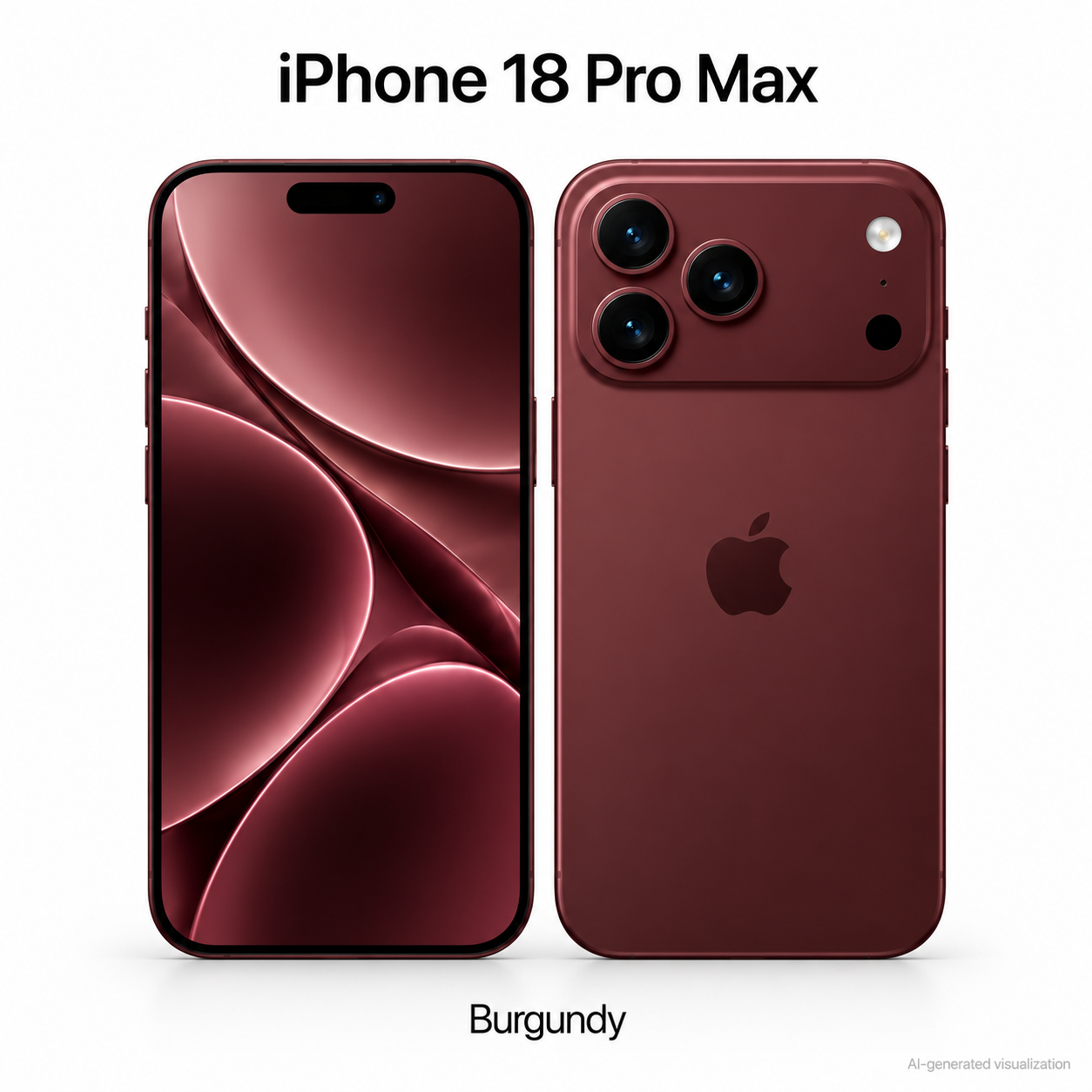 Burgundy smartphone concept, AI-generated visualization