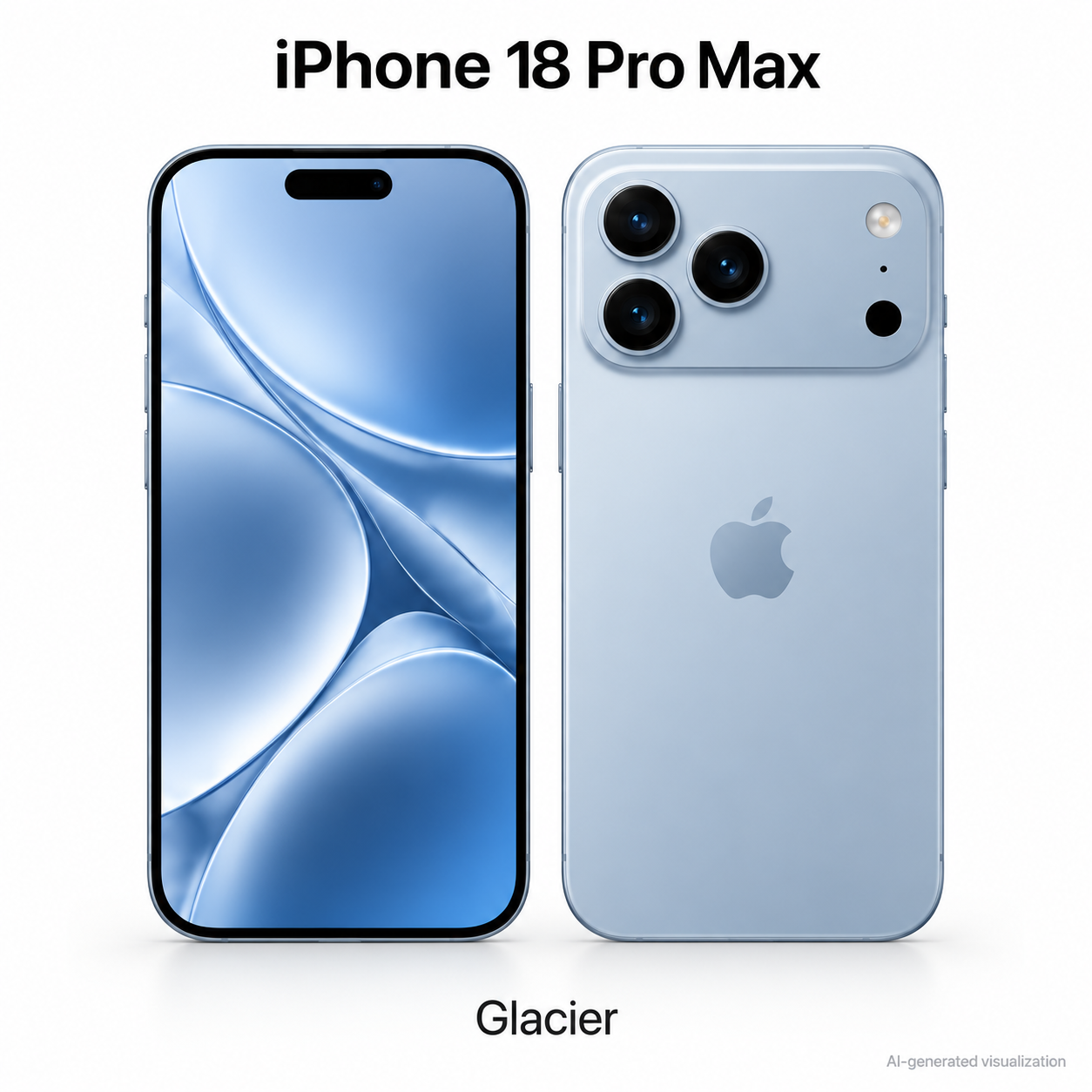 iPhone 18 Pro Max Glacier AI-generated concept visualization