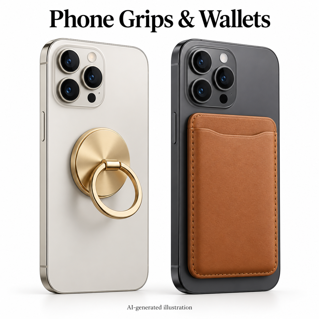Illustrative phone grips & wallets category